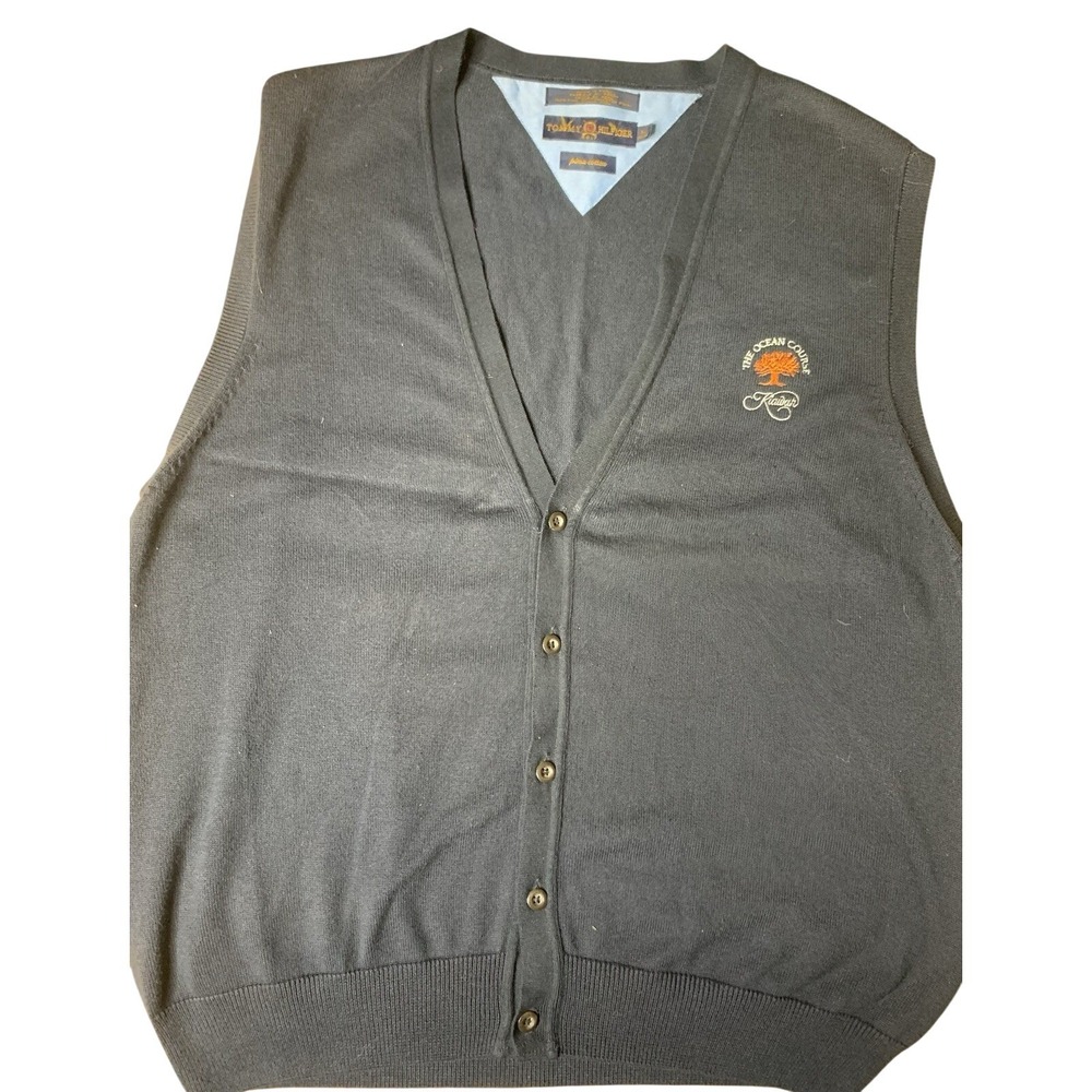 Mens XL The Ocean Course Kiawan Tommy Hilfiger Pima Cotton Sweater Vest Golf VTG
